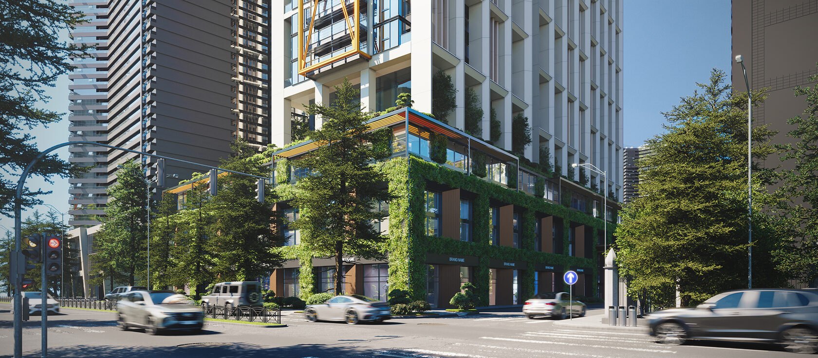 NEXT Address: Landscaped street frontage · Architectural rendering