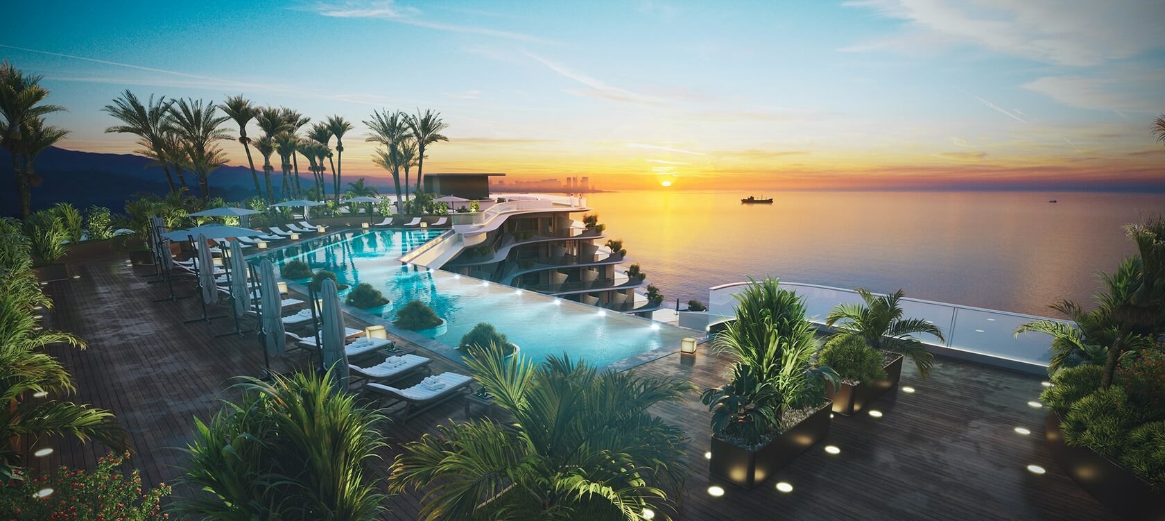 NEXT Collection: Pool and coastal outlook · Architectural rendering