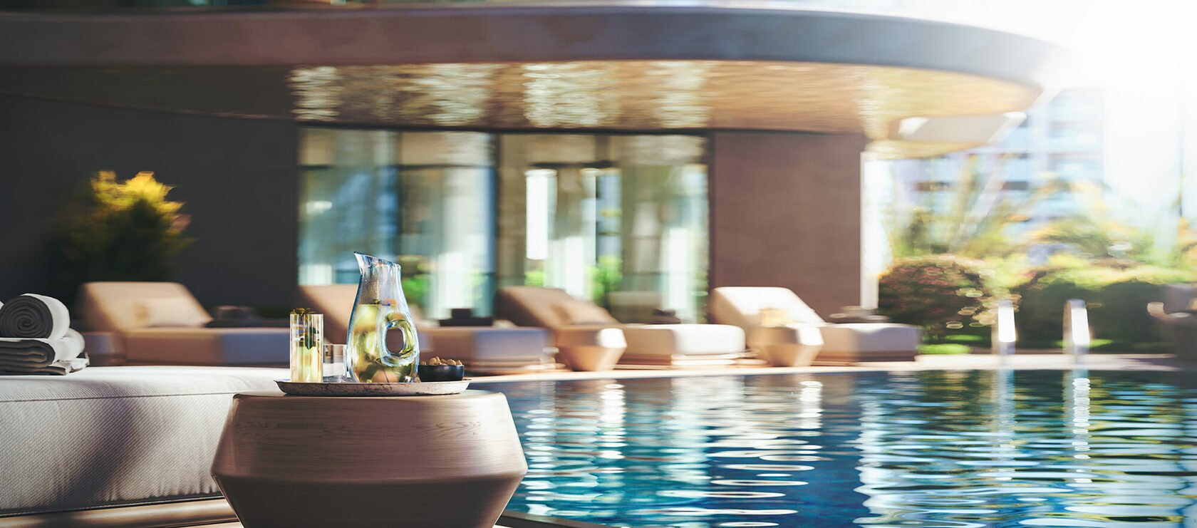 NEXT Coral: Poolside perspective · Architectural rendering