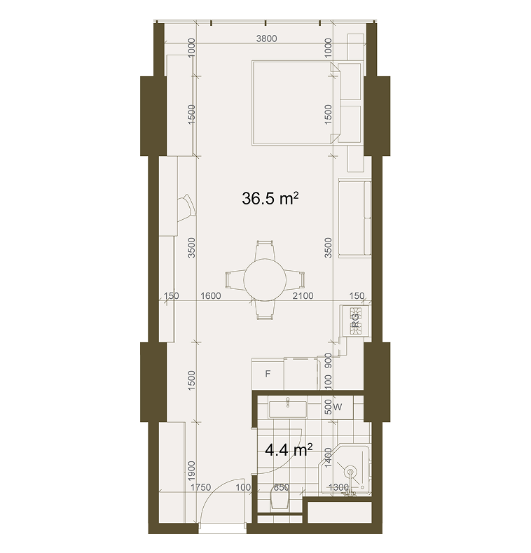 NEXT Magnolia: Illustrative studio plan floor plan