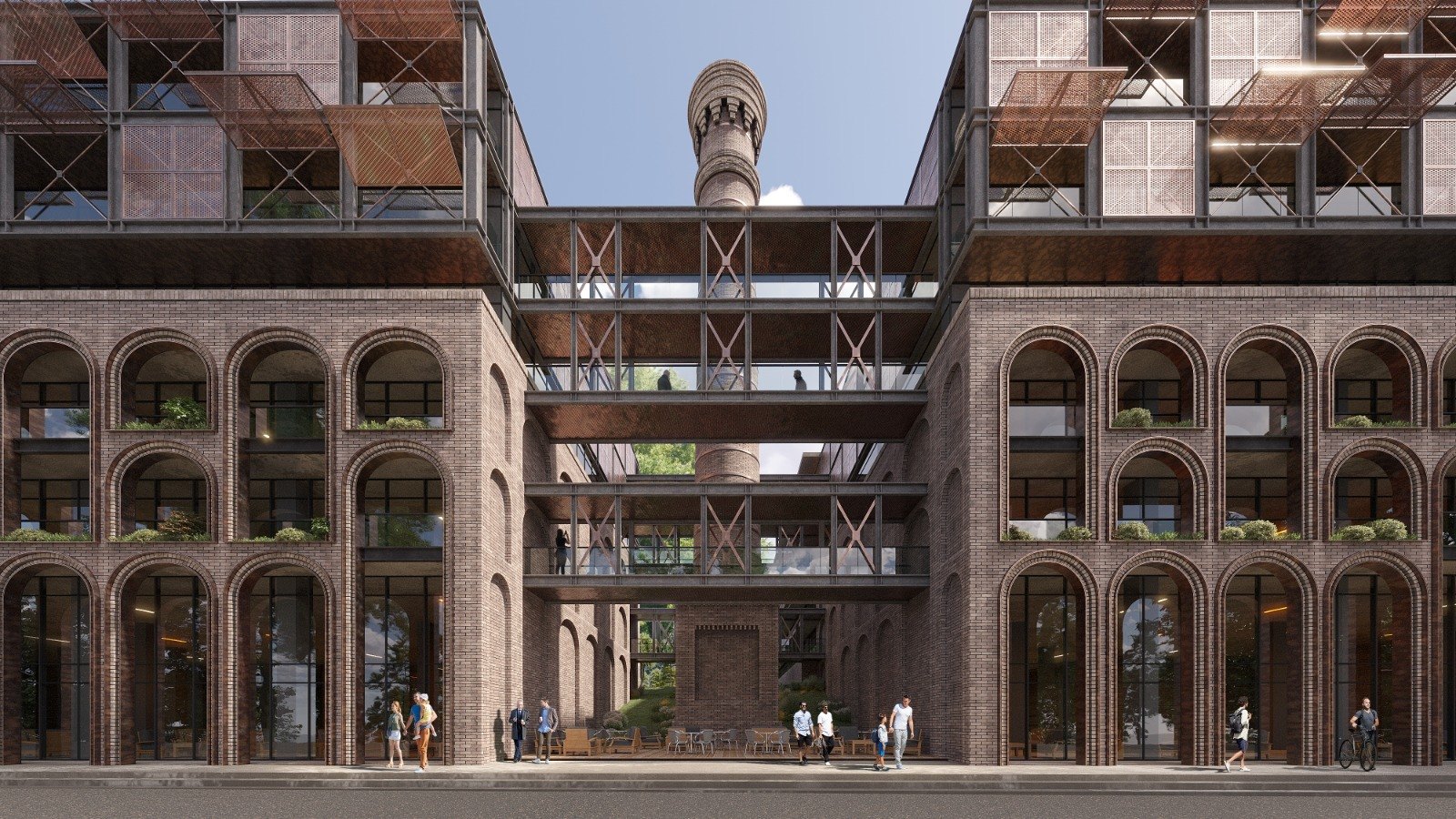 NEU Tbilisi by NEXT: Arches, bridges and the courtyard · Architectural rendering