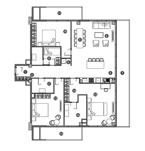 NEXT Amani: 3-bedroom residence floor plan