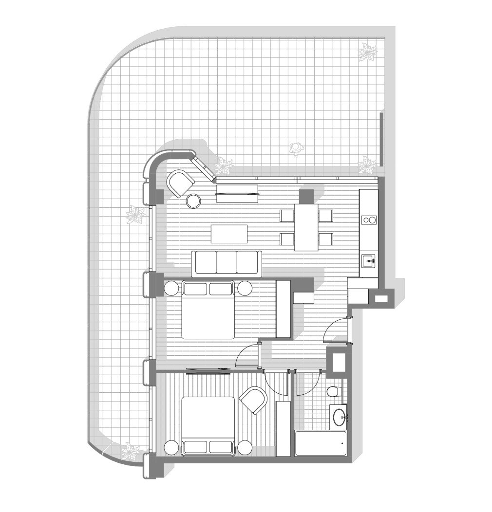 NEXT Collection: 2-bedroom residence floor plan